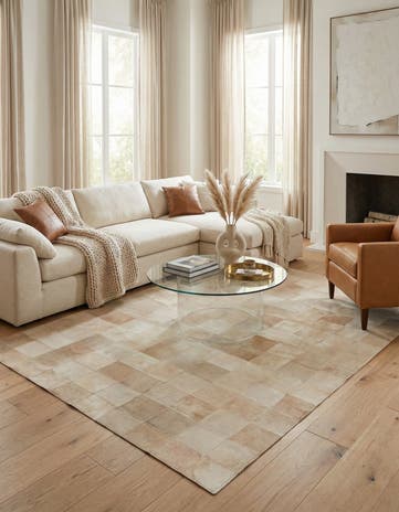 5' x 7' 10 Cowhide Leather Rug