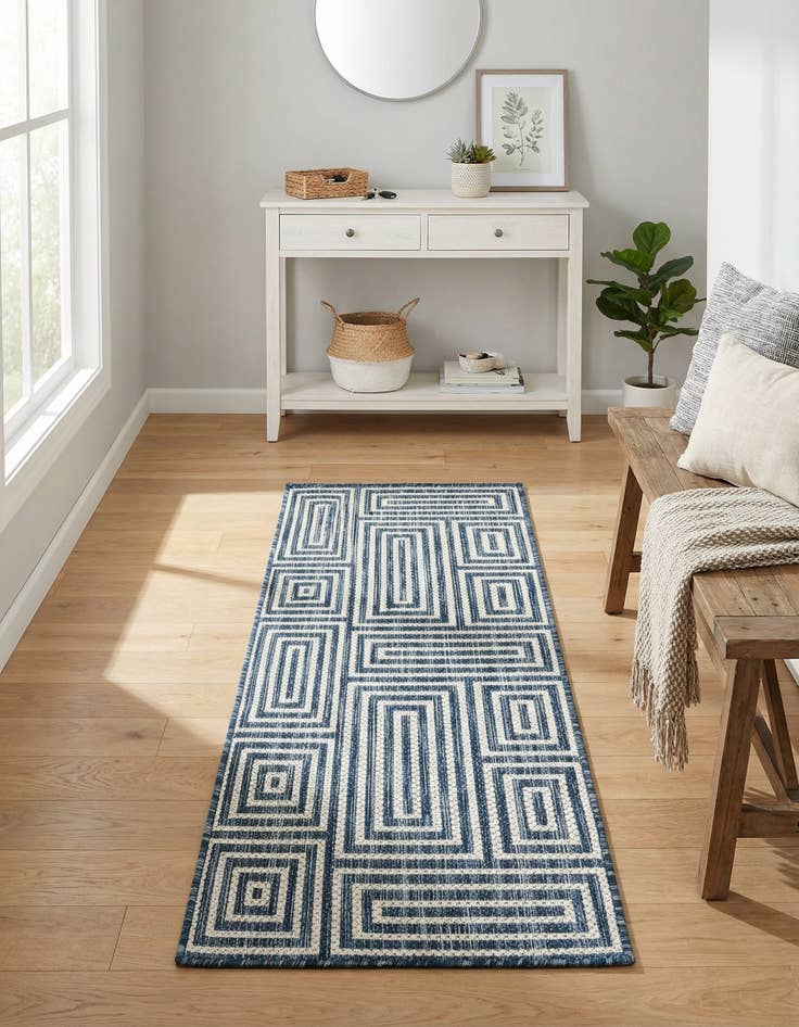 Detail image of  2' x 5' 3  Washable Modern Indoor / Outdoor Runner Rug