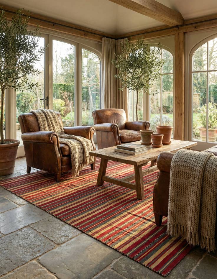 Detail image of 5' 3 x 9' 2  Hand Woven Kilim Fars Wool Rug