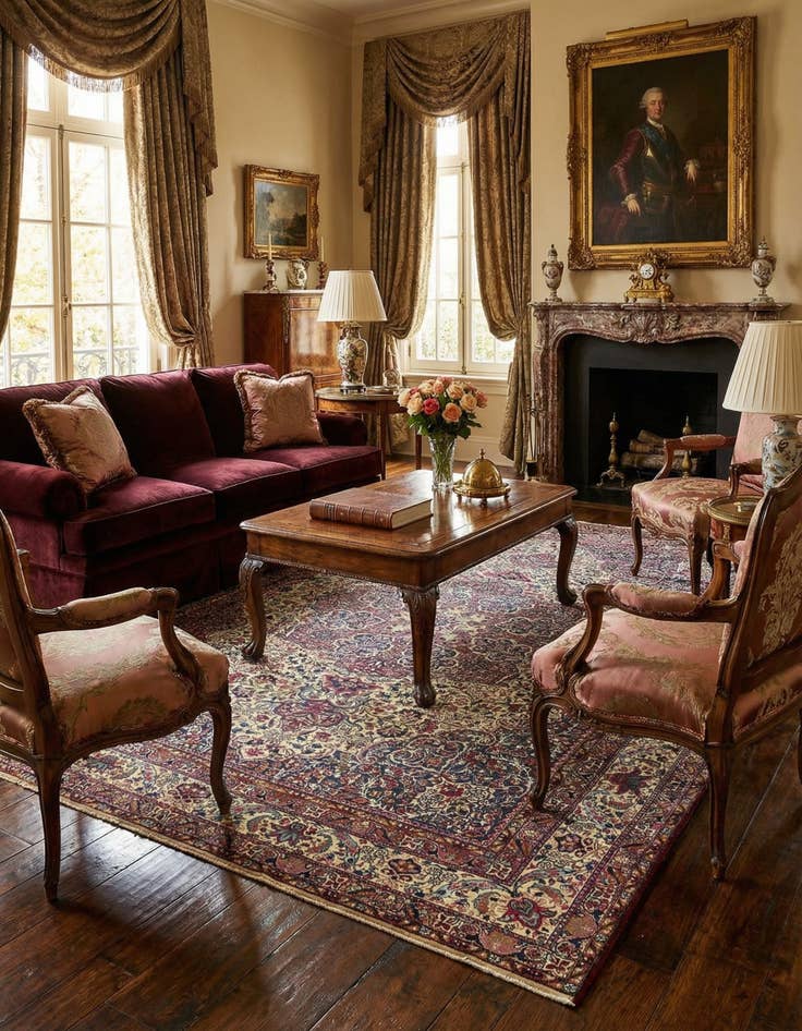 Detail image of 8' 9 x 11' 8  Hand Knotted Kashan Persian Wool Rug