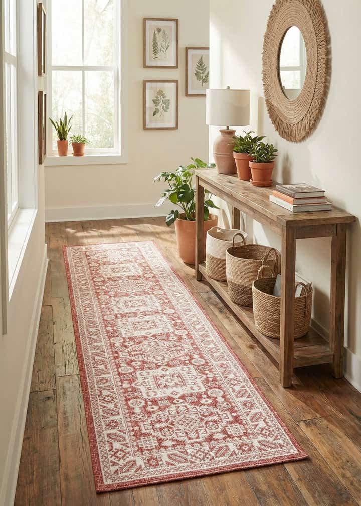 2' 7 x 12' Easy-Clean Aztec Indoor / Outdoor Runner Rug