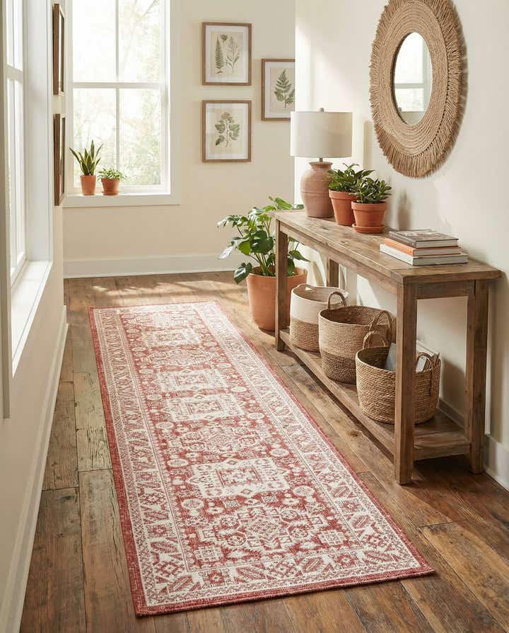 2' 7 x 12' Easy-Clean Aztec Indoor / Outdoor Runner Rug