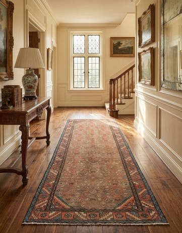 3' 6 x 10' Hamedan Wool Runner Rug