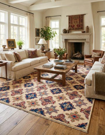 6' 5 x 9' 4 Hand Knotted Kazak Rug