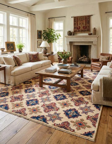 6' 5 x 9' 4 Hand Knotted Kazak Rug