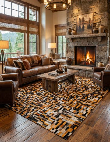 5' x 7' 11 Cowhide - Patchwork Rug