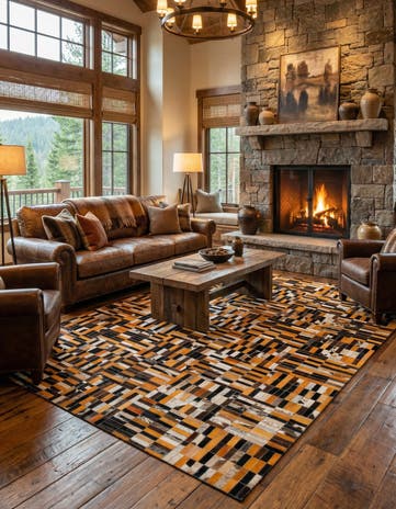 5' x 7' 11 Cowhide - Patchwork Rug