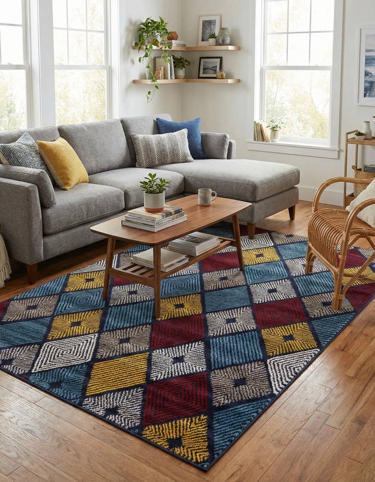 Detail image of  5' 2 x 7' 6 Eco Trellis Rug