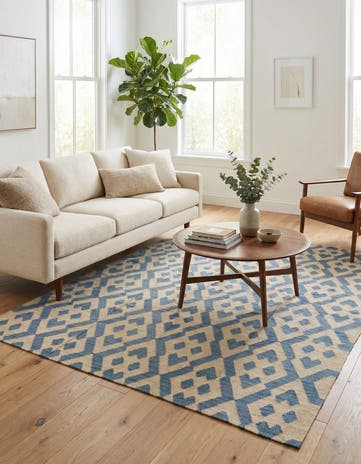 6' 2 x 7' 9 Hand Woven Kilim Modern Wool Rug
