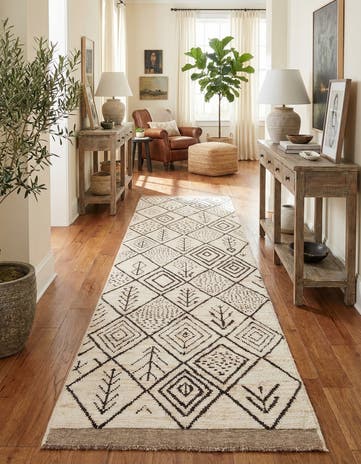 2' 9 x 13' 7 Hand Knotted Moroccan Wool Runner Rug