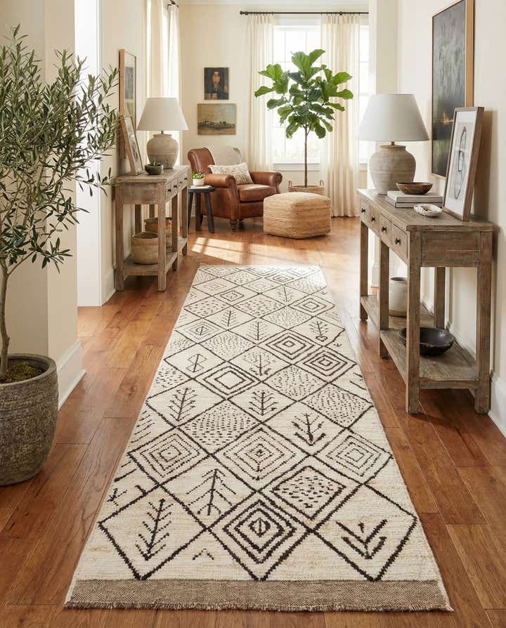 2' 9 x 13' 7 Hand Knotted Moroccan Wool Runner Rug