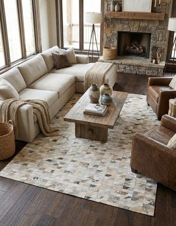 5' 4 x 7' 6 Cowhide Rug