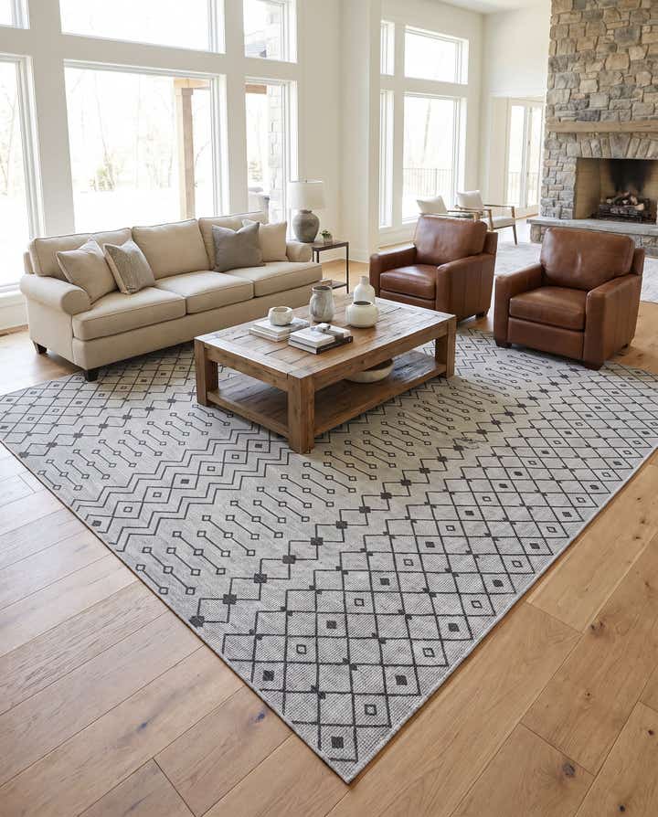 400cm x 400cm Facile à nettoyer Trellis Tapis Intérieur / Extérieur Carré