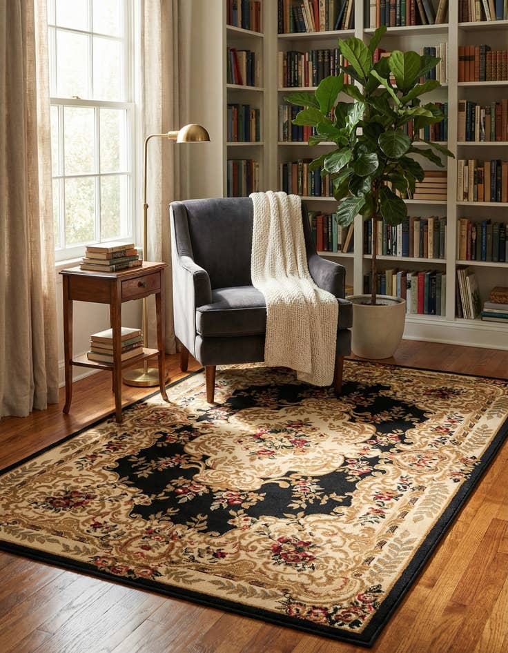 Detail image of 5' 3 x 8' Classic Aubusson Rug