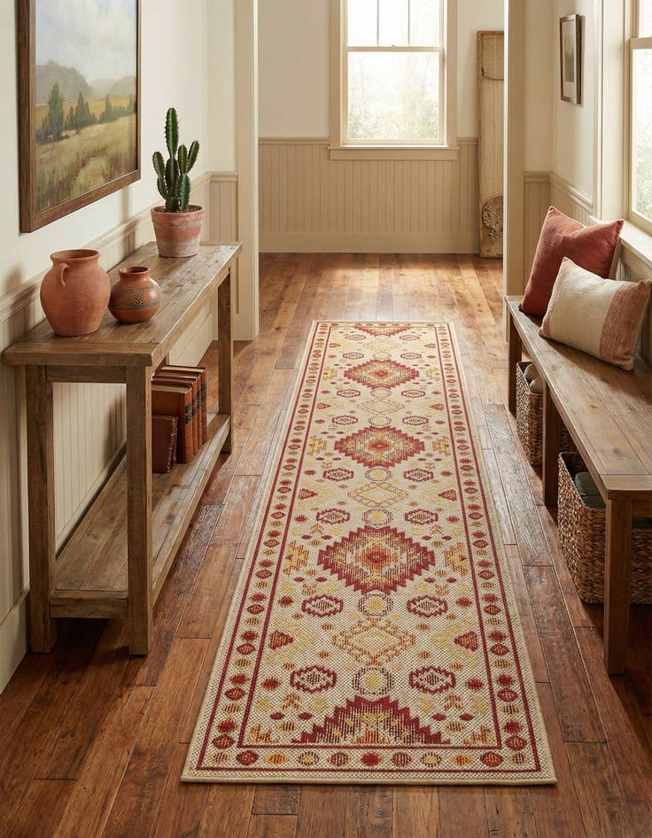 Detail image of  2' 7 x 12'  Washable Baja Indoor / Outdoor Runner Rug