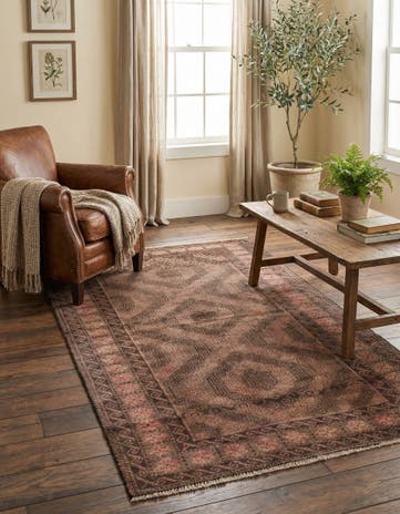 3' 9 x 6' 8 Hand Knotted Ultra Vintage Persian Wool Runner Rug