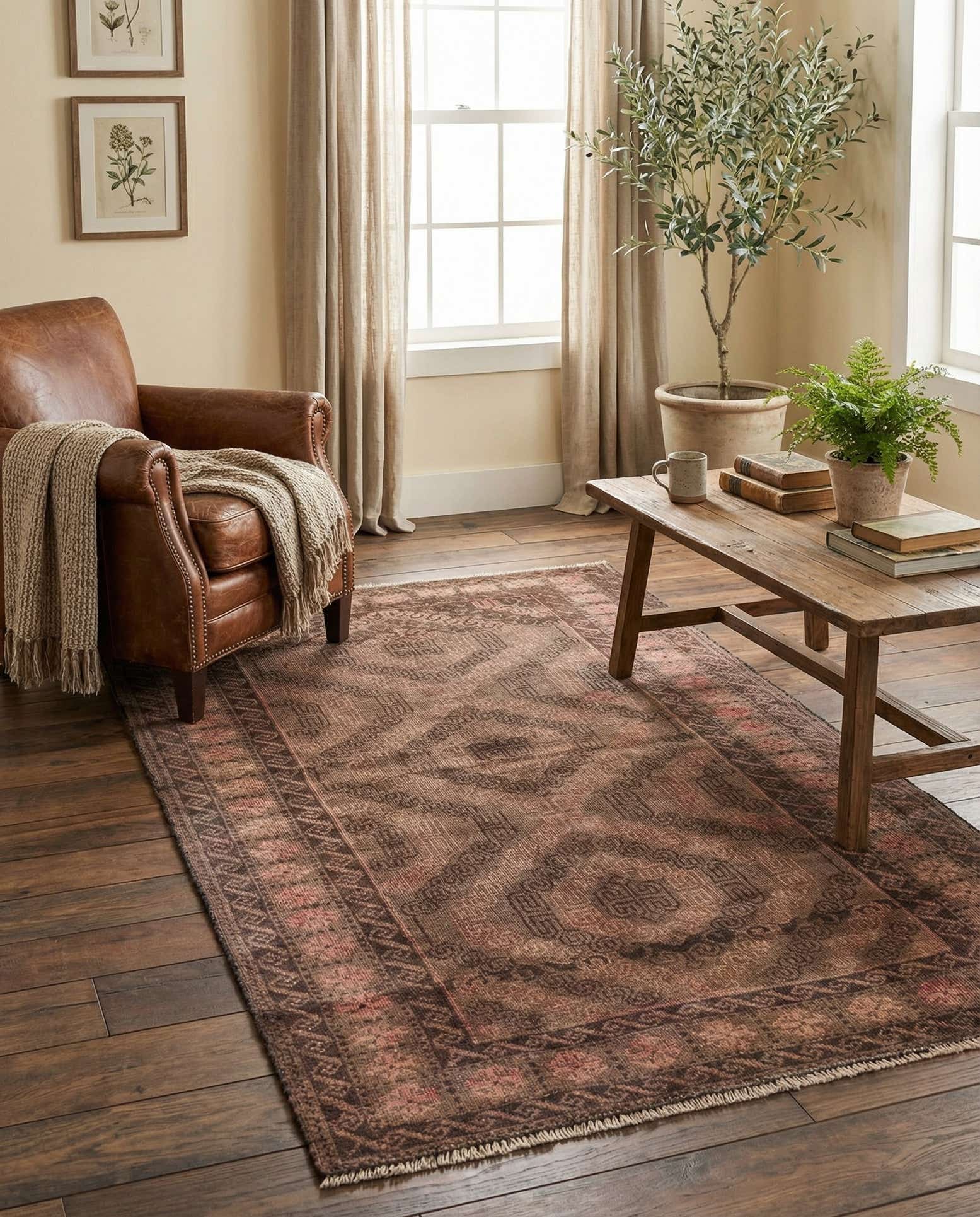 3' 9 x 6' 8 Hand Knotted Ultra Vintage Persian Wool Runner Rug