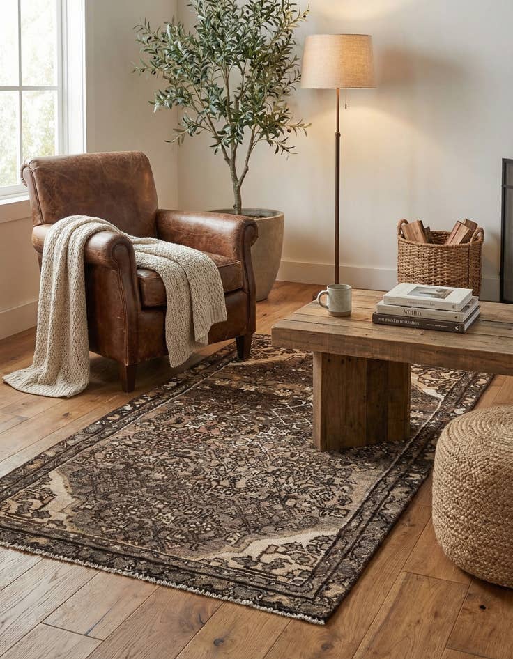 Detail image of 3' x 5'  Hand Knotted Ultra Vintage Persian Wool Rug