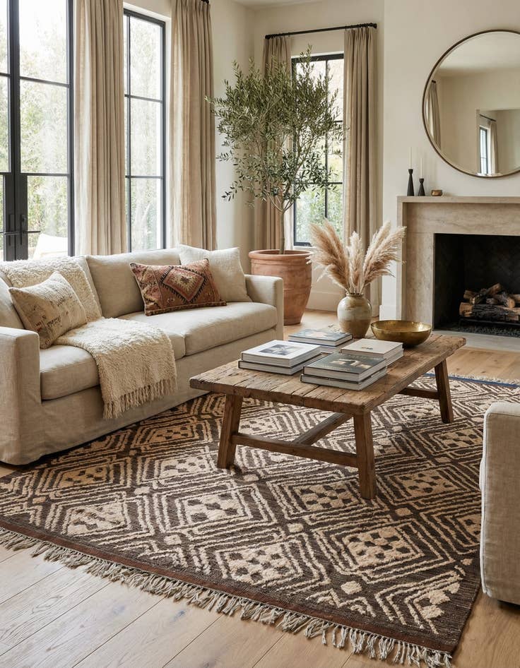 Detail image of 7' 10 x 9' 5  Hand Knotted Darya Wool Rug