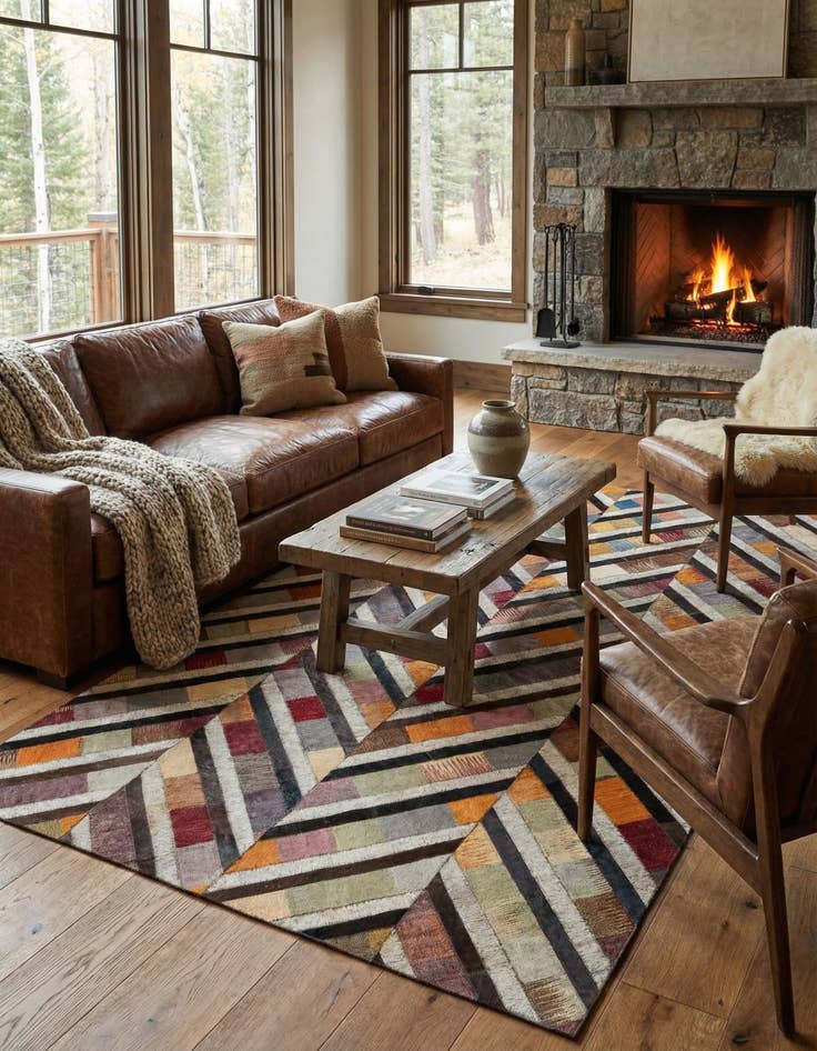 Detail image of 5' x 7' 10 Cowhide Rug