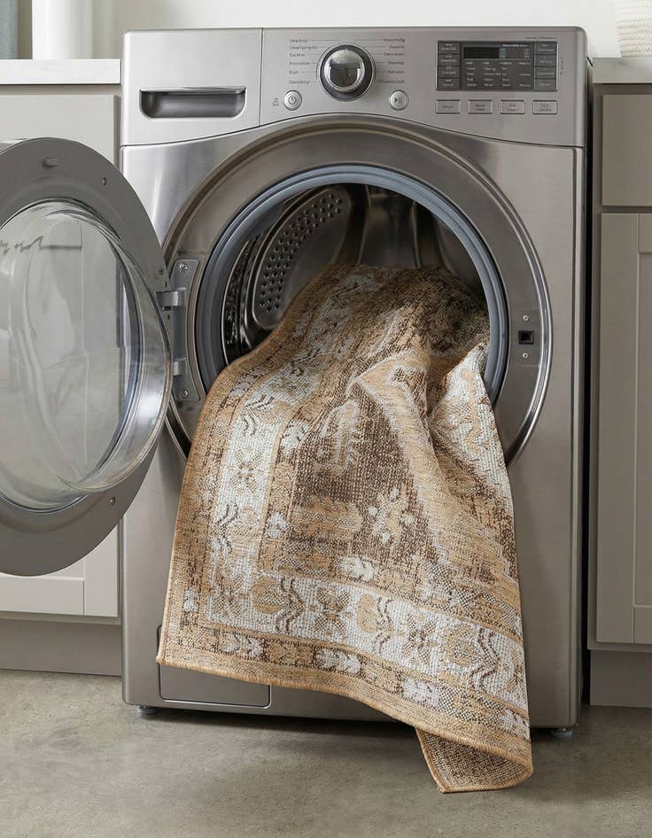 Detail image of 4' x 6'  Washable Traditional Indoor / Outdoor Rug