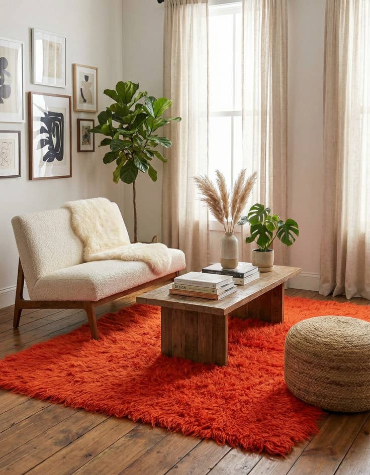 Detail image of 4' 2 x 5' 10  Hand Knotted Moroccan Wool Rug