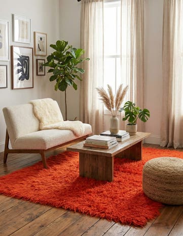 4' 2 x 5' 10 Hand Knotted Moroccan Wool Rug