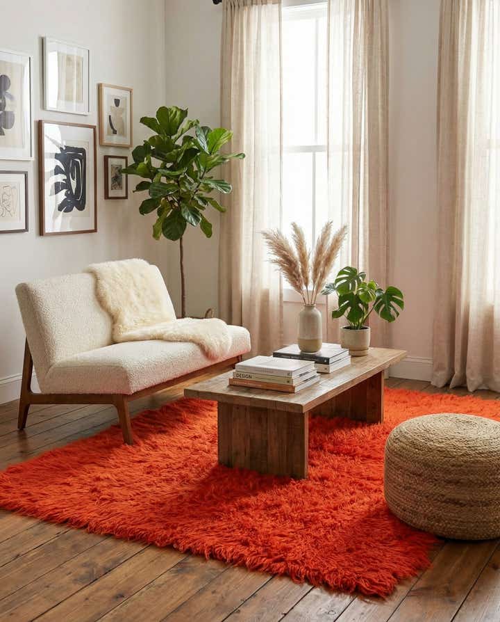 4' 2 x 5' 10 Hand Knotted Moroccan Wool Rug
