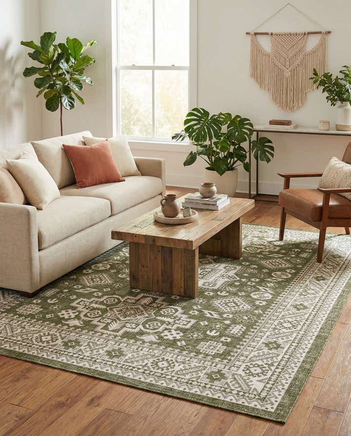 7' x 10' Easy-Clean Aztec Indoor / Outdoor Rug