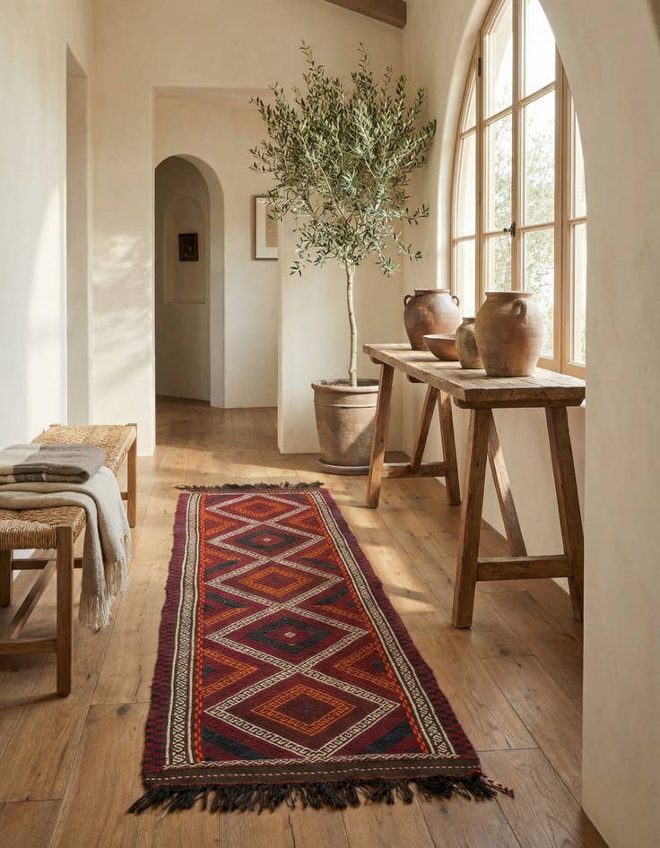 Detail image of 2' 3 x 8' 6  Hand Knotted Kilim Fars Persian Wool Runner Rug