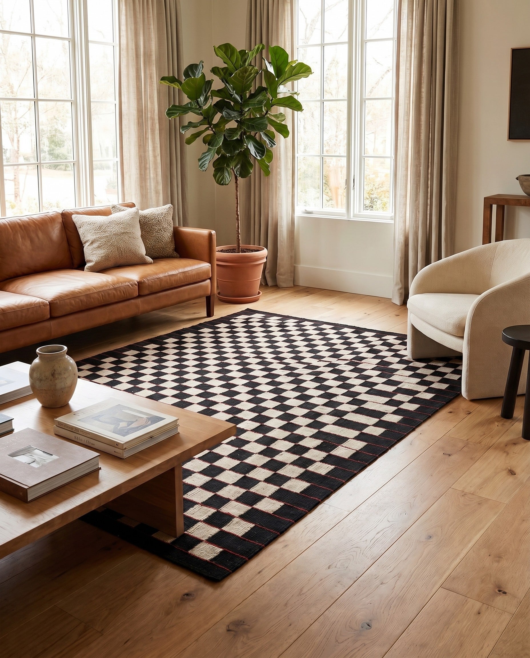 4' 9 x 6' 1 Hand Woven Kilim Modern Wool Rug