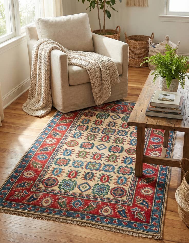 Detail image of 2' 9 x 4' 5  Hand Knotted Kazak Rug