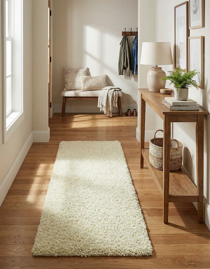 2' x 6' Solid Shag Runner Rug