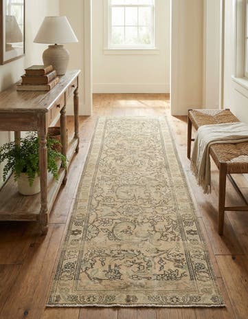 2' 7 x 9' Hand Knotted Ultra Vintage Persian Wool Runner Rug