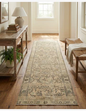 2' 7 x 9' Hand Knotted Ultra Vintage Persian Wool Runner Rug