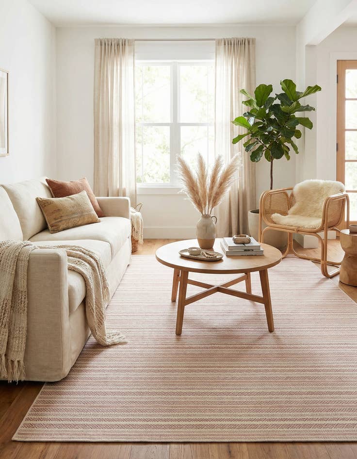 Detail image of 10' x 14' Easy-Clean Striped Indoor / Outdoor Rug
