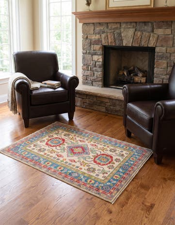 3' 11 x 5' 10 Hand Knotted Kazak Rug