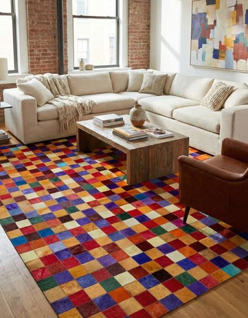 8' x 9' 9 Cowhide - Patchwork Rug
