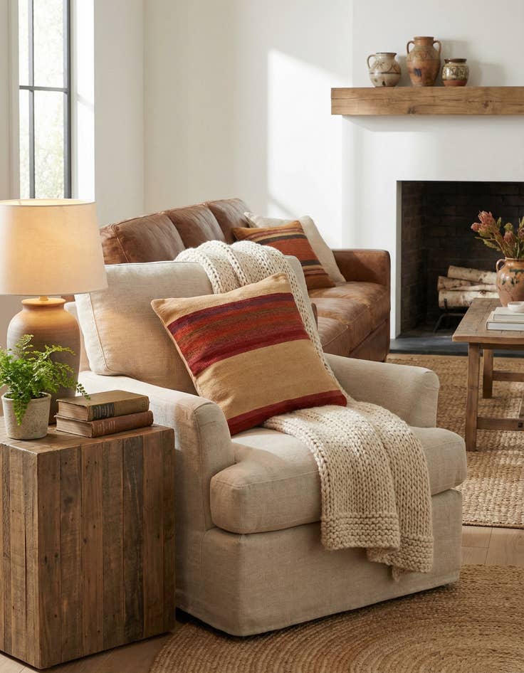 Detail image of 2' 4 x 2' 5  Hand Woven Pillow Wool Square Rug