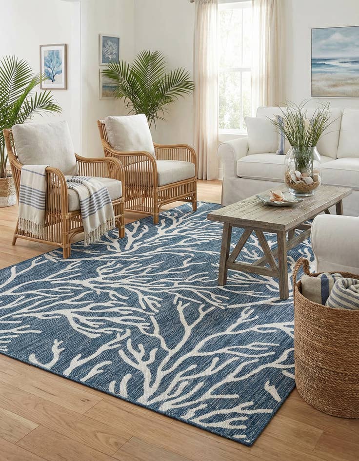 Detail image of  6' x 9'  Washable Coastal Indoor / Outdoor Rug