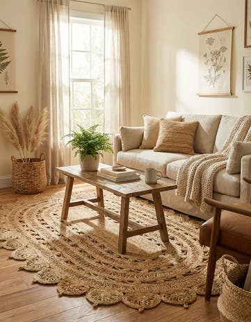 5' 1 x 8' Handmade Braided Jute Oval Rug