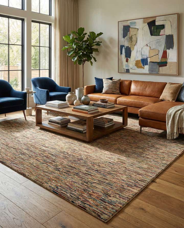 8' x 10' 2 Hand Knotted Modern Ziegler Wool Rug