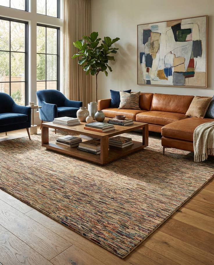 Detail image of 8' x 10' 2 Hand Knotted Modern Ziegler Wool Rug