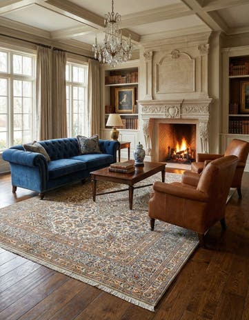 9' 11 x 13' 3 Kashan Wool Rug