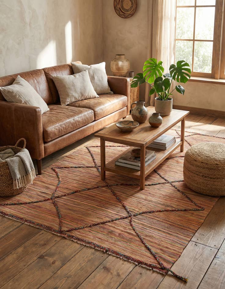 Detail image of 5' 6 x 7' 8  Hand Knotted Moroccan Wool Rug