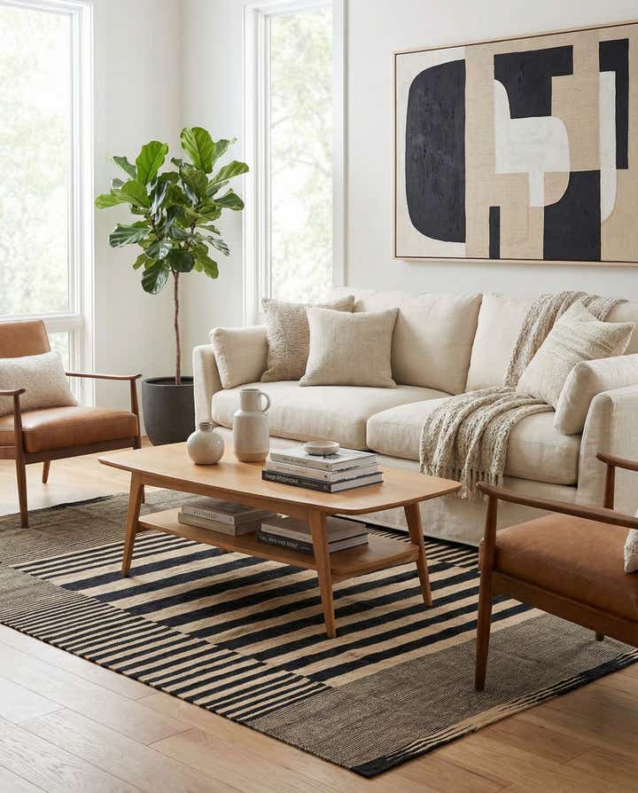 5' 9 x 7' 8 Hand Woven Kilim Modern Wool Rug