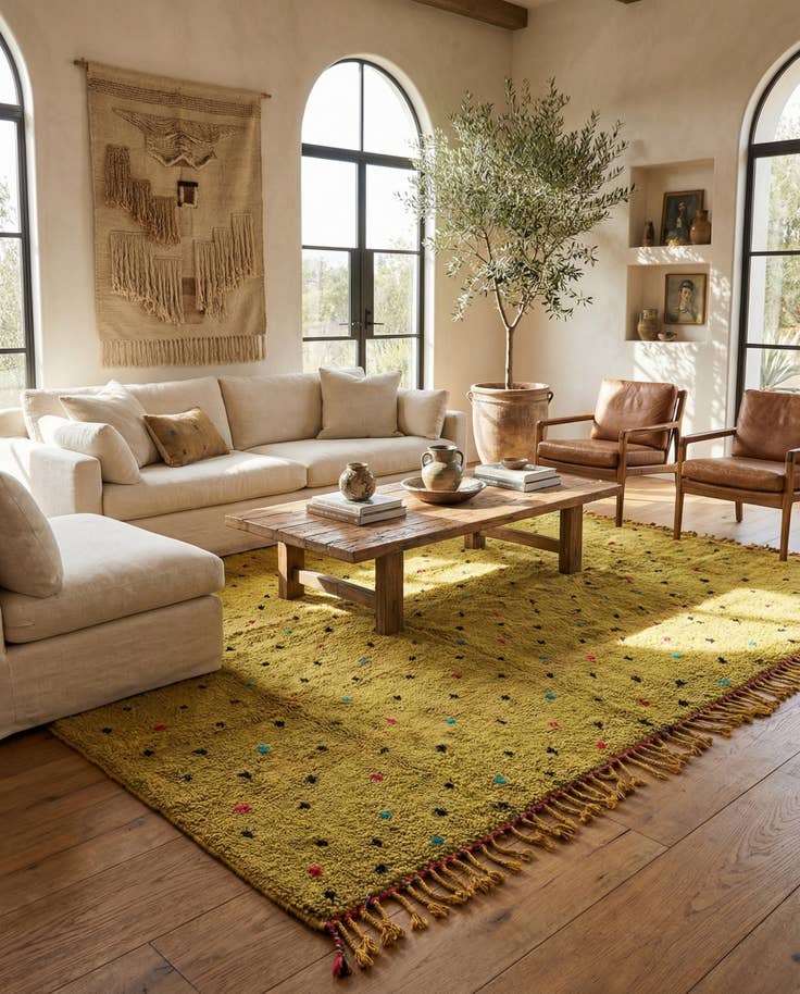 Detail image of 6' 8 x 10' 4 Hand Knotted Moroccan Wool Rug