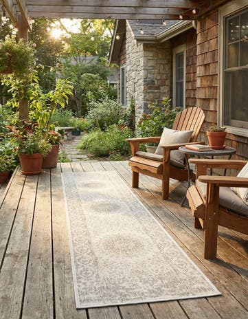 2' x 8' Easy-Clean Traditional Indoor / Outdoor Runner Rug