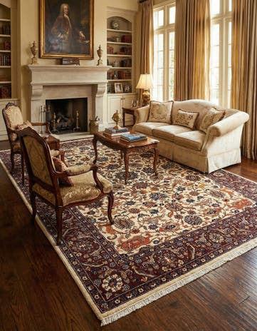 7' 9 x 11' 3 Sarouk Wool Rug