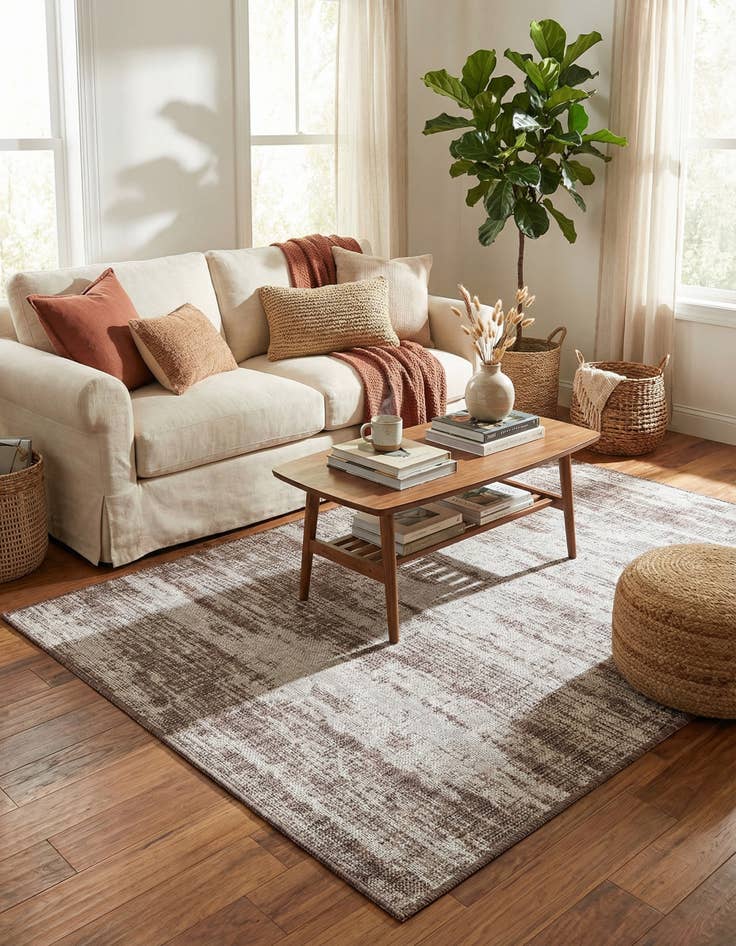 Detail image of 4' x 6'  Washable Modern Indoor / Outdoor Rug